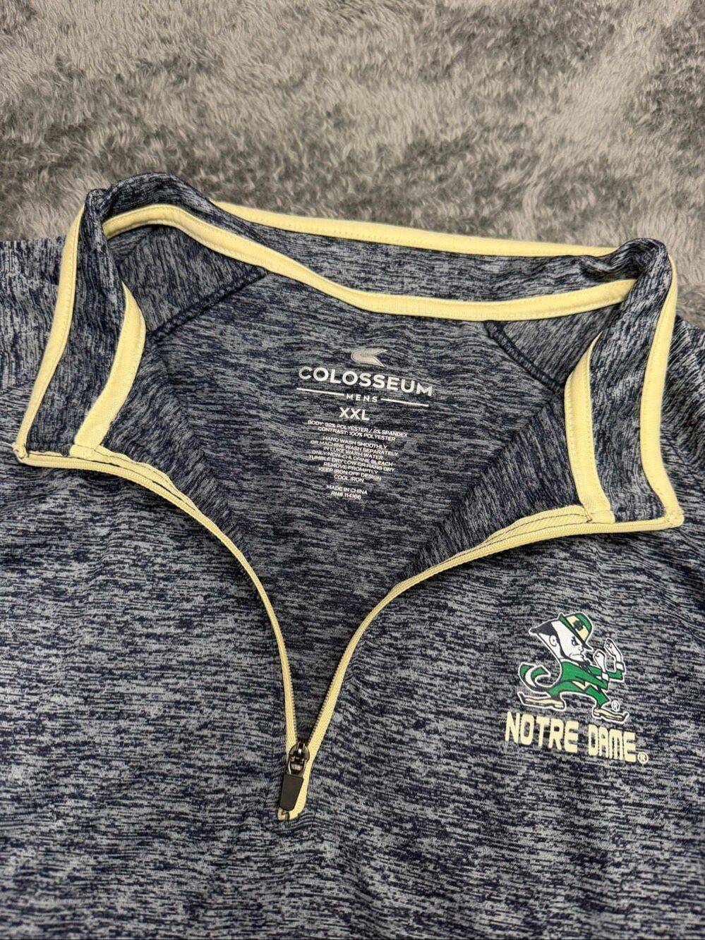 Colosseum Notre Dame 1/4 Zip Dri Fit Long Sleeve Pullover in great shape, Size m - Picture 3 of 3